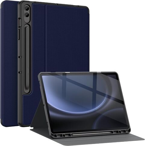 حافظة Soke Galaxy Tab S9 Plus/S9 FE+ Plus مع حامل قلم S [SM-X610/X616B/X810/X816B/X818U] - حافظة قابلة للطي ذكية مقاومة للصدمات، غطاء خلفي ناعم من مادة TPU لجهاز Samsung Galaxy Tablet S9+ 12.4 بوصة، أسود in Kuwait