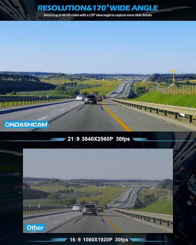 كاميرا قياس O2 4K، كاميرا داش 2160P UHD للسيارات المزودة بتقنية 5G WiFi وGPS مدمجة، مستشعر G، رؤية ليلية، WDR، وضع ركن السيارة، زاوية واسعة 170 درجة، دعم 512 جيجابايت بحد أقصى in Saudi Arabia