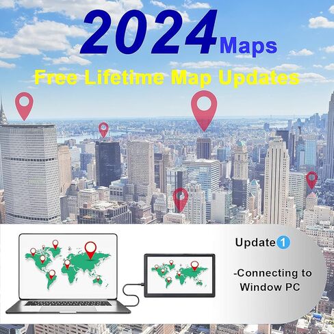 نظام تحديد المواقع العالمي للسيارة، أحدث خريطة لعام 2024، شاشة لمس 7 بوصات، نظام تحديد المواقع العالمي للسيارة سعة 256-16 جيجابايت، توجيه اتجاه الانعطاف الصوتي، دعم السرعة وتحذير الضوء الأحمر، خريطة مدى الحياة لأمريكا الشمالية مثبتة مسبقًا، تحديث مجاني... in Kuwait