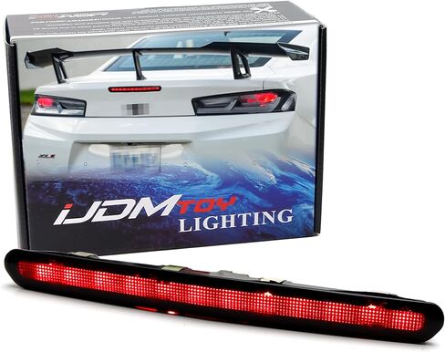 iJDMTOY ZL1/1LE نمط أسود خارج عدسة مدخنة 12-SMD كامل LED غطاء صندوق السيارة الثالث شريط ضوء الفرامل متوافق مع شيفروليه 2016-24 Gen6 Camaro in Kuwait