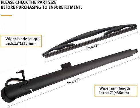 15277756 ذراع شفرة ممسحة النافذة الخلفية لسيارة Chvey Tahoe Suburban Cadillac Escalade GMC Yukon، 2007-2014 ملحقات ممسحة الزجاج الأمامي الخلفي OEM 15277756 شفرة: 12 بوصة in Kuwait
