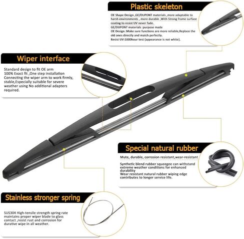 15277756 ذراع شفرة ممسحة النافذة الخلفية لسيارة Chvey Tahoe Suburban Cadillac Escalade GMC Yukon، 2007-2014 ملحقات ممسحة الزجاج الأمامي الخلفي OEM 15277756 شفرة: 12 بوصة in Kuwait