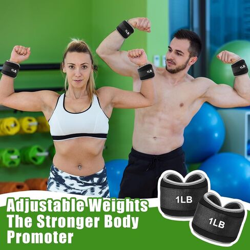 4 Pairs Wrist Leg Weights for Women Ankle Weights Adjustable Arm Weights Fitness Weighted Wristbands 1lbs 2lbs Each Ankle Leg Weight Strap for Gym Yoga Training Walking Jogging Running in Saudi Arabia