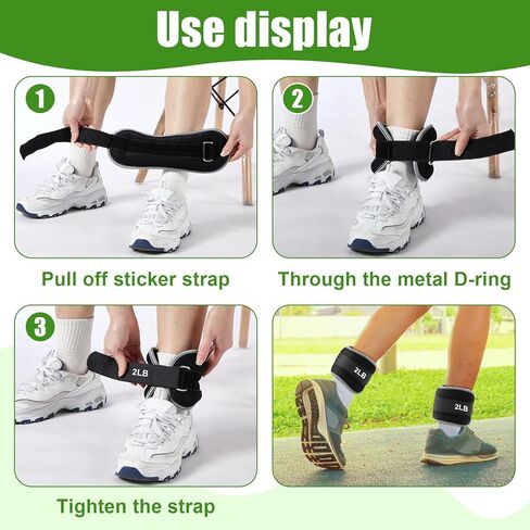 4 Pairs Wrist Leg Weights for Women Ankle Weights Adjustable Arm Weights Fitness Weighted Wristbands 1lbs 2lbs Each Ankle Leg Weight Strap for Gym Yoga Training Walking Jogging Running in Saudi Arabia