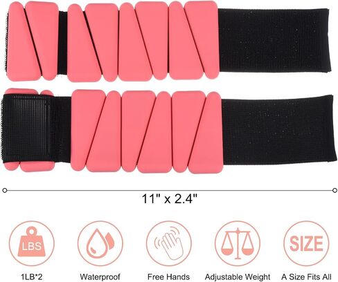 PATIKIL Ankle Weights for Women, 2Lbs Total (1Lb Each) Adjustable Wrist Weights with Removable Weights Arm Weights for Women & Men Yoga Training Walking Jogging Aerobics in Saudi Arabia
