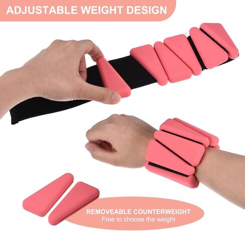 PATIKIL Ankle Weights for Women, 2Lbs Total (1Lb Each) Adjustable Wrist Weights with Removable Weights Arm Weights for Women & Men Yoga Training Walking Jogging Aerobics in Saudi Arabia