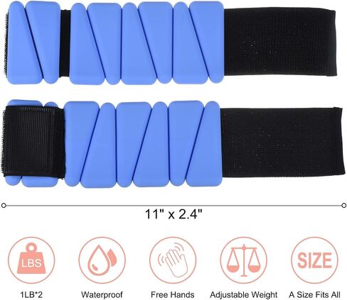PATIKIL Ankle Weights for Women, 2Lbs Total (1Lb Each) Adjustable Wrist Weights with Removable Weights Arm Weights for Women & Men Yoga Training Walking Jogging Aerobics in Saudi Arabia