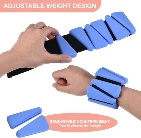 PATIKIL Ankle Weights for Women, 2Lbs Total (1Lb Each) Adjustable Wrist Weights with Removable Weights Arm Weights for Women & Men Yoga Training Walking Jogging Aerobics in Saudi Arabia
