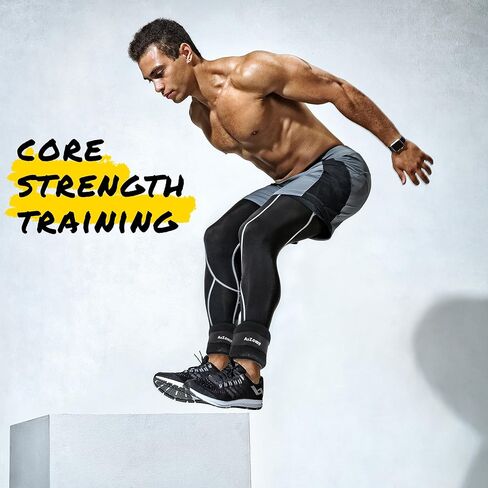 A2ZCARE وزن الكاحل المعصم الذراع الساق الأوزان حزام قابل للتعديل مريح وناعم للنساء والرجال والأطفال للياقة البدنية، بيلاتيس، التمارين الرياضية، الجمباز، الركض، تدريب القوة - زوج 10 رطل in Kuwait