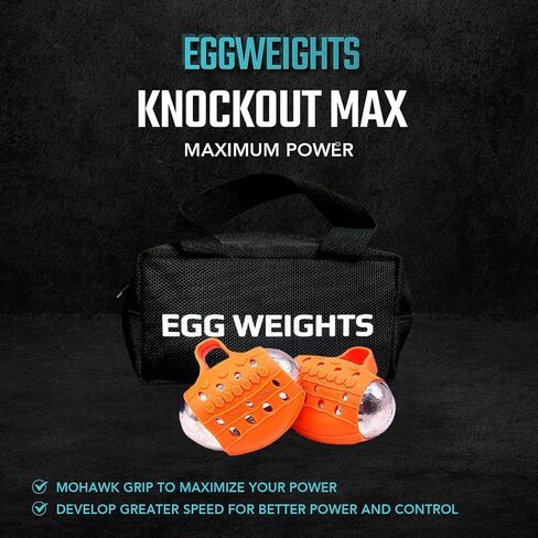 Egg Weights Knockout Max 5.0 lbs Set Bismuth Hand Weights with Anti-Slip Silicone Rubber Finger Loop for Shadowboxing, Kickboxing for Men and Women - 2 Eggs, 2.5 lbs Each + Free E-Book Workout Guide in Saudi Arabia