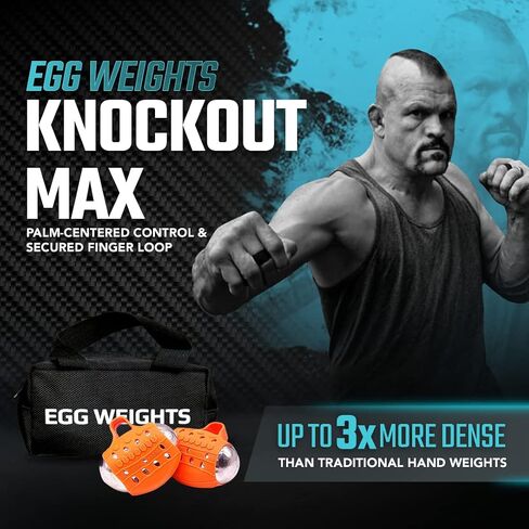 Egg Weights Knockout Max 5.0 lbs Set Bismuth Hand Weights with Anti-Slip Silicone Rubber Finger Loop for Shadowboxing, Kickboxing for Men and Women - 2 Eggs, 2.5 lbs Each + Free E-Book Workout Guide in Saudi Arabia