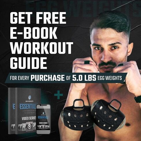 Egg Weights Knockout Max 5.0 lbs Set Bismuth Hand Weights with Anti-Slip Silicone Rubber Finger Loop for Shadowboxing, Kickboxing for Men and Women - 2 Eggs, 2.5 lbs Each + Free E-Book Workout Guide in Saudi Arabia