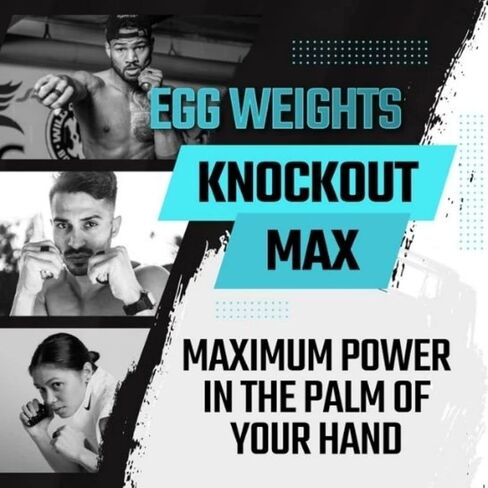 Egg Weights Knockout Max 5.0 lbs Set Bismuth Hand Weights with Anti-Slip Silicone Rubber Finger Loop for Shadowboxing, Kickboxing for Men and Women - 2 Eggs, 2.5 lbs Each + Free E-Book Workout Guide in Saudi Arabia