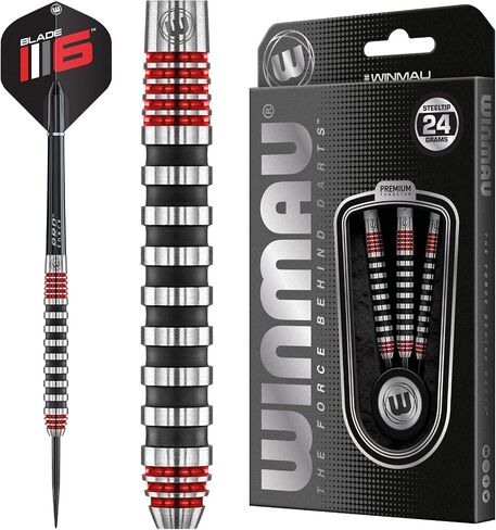 مجموعة سهام ذات رأس فولاذي من سلسلة Winmau Advance 500 باللون الأحمر بوزن 24 جرام in Saudi Arabia