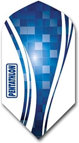 لعبة رمي السهام الأمريكية 3 مجموعات (9 رحلات جوية) رحلات طيران Pentathlon Blue Slim Dart - 100 ميكرون - Ex-Tough in Saudi Arabia
