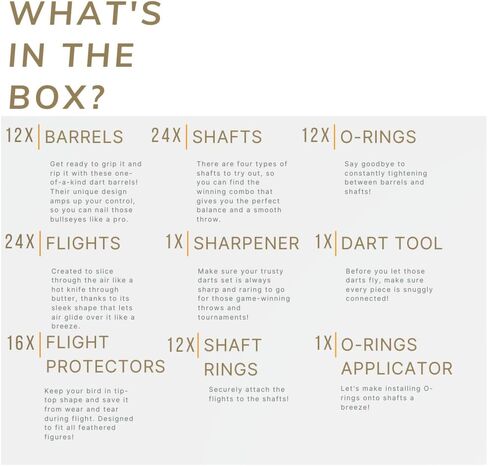 Darts Metal Tip Set - Steel Tip Darts Darts Set Professional Metal Darts 12 pcs 21 Grams Pro Dart Set with Rings Nylon Aluminum Shafts 24 Flights Darts Tool in Kuwait