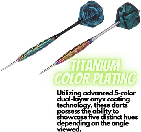 Darts Metal Tip Set - Steel Tip Darts Darts Set Professional Metal Darts 12 pcs 21 Grams Pro Dart Set with Rings Nylon Aluminum Shafts 24 Flights Darts Tool in Kuwait