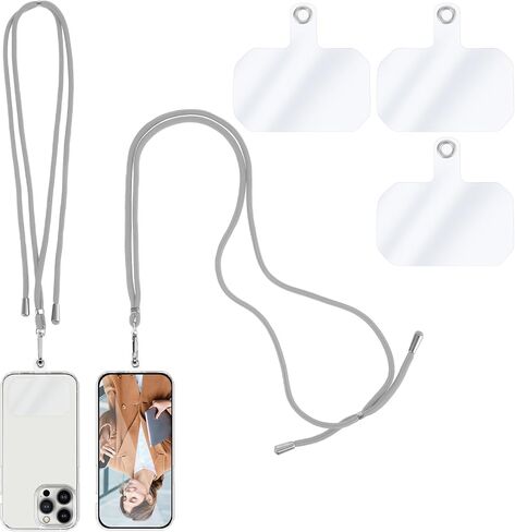 Phone Lanyard, Adjustable Phone Lanyard with 3pcs Phone Patches Crossbody Lanyard Compatible with Most Phones in Saudi Arabia