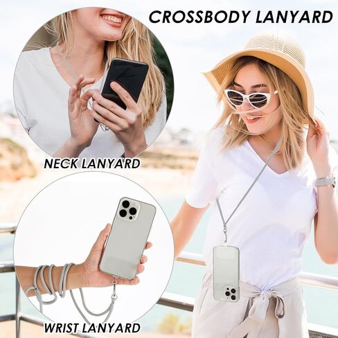 Phone Lanyard, Adjustable Phone Lanyard with 3pcs Phone Patches Crossbody Lanyard Compatible with Most Phones in Saudi Arabia