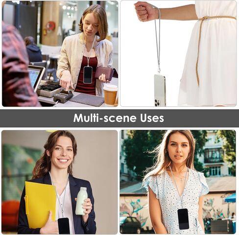 Phone Lanyard, Adjustable Phone Lanyard with 3pcs Phone Patches Crossbody Lanyard Compatible with Most Phones in Saudi Arabia