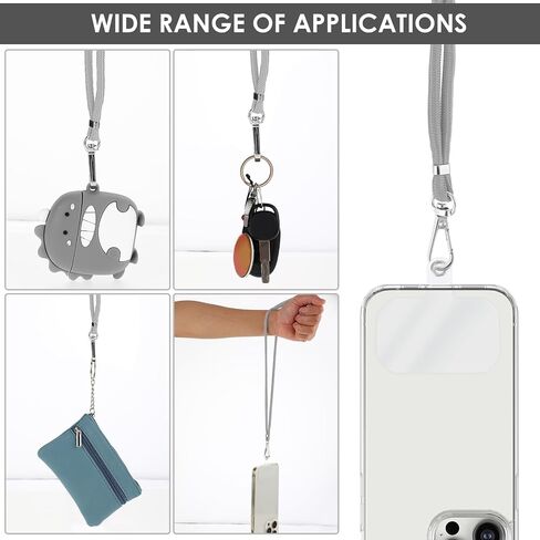 Phone Lanyard, Adjustable Phone Lanyard with 3pcs Phone Patches Crossbody Lanyard Compatible with Most Phones in Saudi Arabia