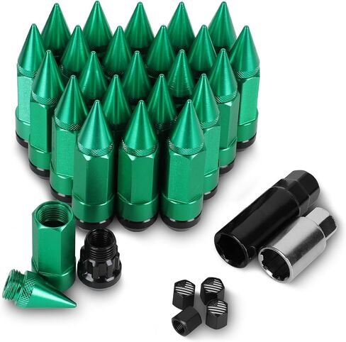 صواميل العروة M14X1.5، 24 قطعة صامولة عجلة مضادة للسرقة مع مقبس 2 قطعة (أسود) in Saudi Arabia