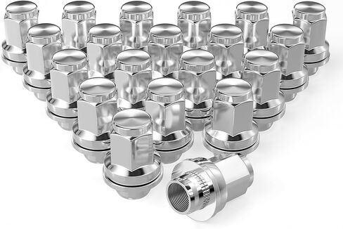 20 قطعة من صواميل العروة المصنوعة من الكروم مقاس 14 × 1.5 - مقعد ماج - بطول 1.77 بوصة بطول 7/8 بوصة من نوع OEM السداسي لسيارة سيكويا لاندكروزر تندرا لكزس LX470 LX480 in Kuwait