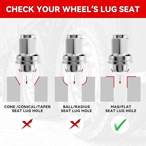 20 قطعة من صواميل العروة المصنوعة من الكروم مقاس 14 × 1.5 - مقعد ماج - بطول 1.77 بوصة بطول 7/8 بوصة من نوع OEM السداسي لسيارة سيكويا لاندكروزر تندرا لكزس LX470 LX480 in Kuwait
