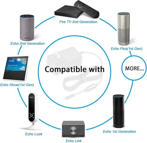 21W Echo Power Adapter for Echo 1st & 2nd Gen, Amazon Fire TV (2nd Gen), Echo Show (1st Gen), Echo Plus (1st Gen), Echo Look, Echo Link in Kuwait