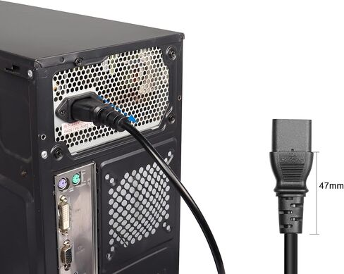 GELRHORN 4.9Ft 90 درجة 3-Prong NEMA 5-15P إلى IEC 320 C13 سلك زنبركي للطاقة، 10A 250V/15A 125V 18WAG لأعلى زاوية NEMA 5-15P إلى C13 كابل طاقة تيار متردد للشاشة والكمبيوتر والطابعة والماسح الضوئي in Saudi Arabia