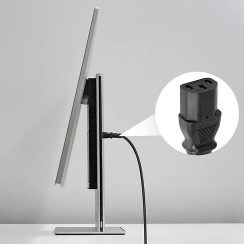 GELRHORN 4.9Ft 90 درجة 3-Prong NEMA 5-15P إلى IEC 320 C13 سلك زنبركي للطاقة، 10A 250V/15A 125V 18WAG لأعلى زاوية NEMA 5-15P إلى C13 كابل طاقة تيار متردد للشاشة والكمبيوتر والطابعة والماسح الضوئي in Saudi Arabia