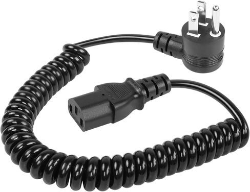 GELRHORN 4.9Ft 90 درجة 3-Prong NEMA 5-15P إلى IEC 320 C13 سلك زنبركي للطاقة، 10A 250V/15A 125V 18WAG لأعلى زاوية NEMA 5-15P إلى C13 كابل طاقة تيار متردد للشاشة والكمبيوتر والطابعة والماسح الضوئي in Saudi Arabia