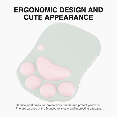 Rii Ergonomic Office Gel Mouse Pad with Wrist Rest,Gaming Desktop Mouse Pad for Laptop,with Non-Slip Rubber Base, 9 x 10 in (Pink) in Saudi Arabia