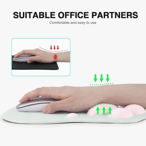 Rii Ergonomic Office Gel Mouse Pad with Wrist Rest,Gaming Desktop Mouse Pad for Laptop,with Non-Slip Rubber Base, 9 x 10 in (Pink) in Saudi Arabia