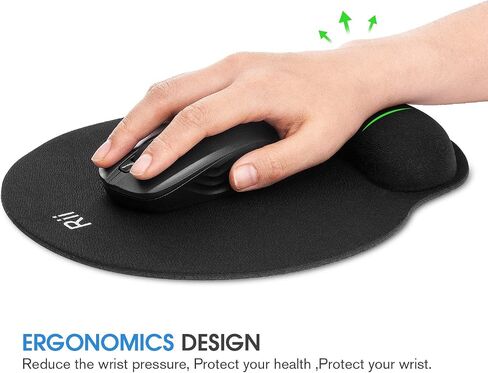 Rii Ergonomic Office Gel Mouse Pad with Wrist Rest,Gaming Desktop Mouse Pad for Laptop,with Non-Slip Rubber Base, 9 x 10 in (Pink) in Saudi Arabia