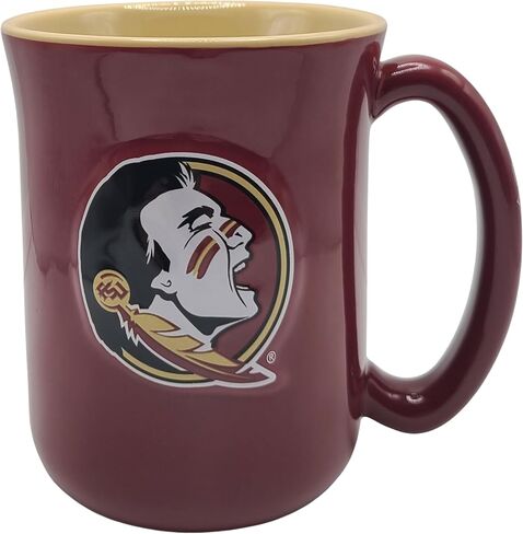 كوب مقهى منحوت كبير الحجم من Boelter Brands NCAA سعة 15 أونصة مع شعار مرتفع ولون داخلي (LSU Tigers) in Kuwait