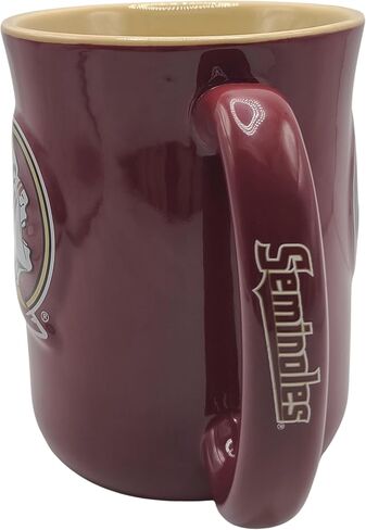 كوب مقهى منحوت كبير الحجم من Boelter Brands NCAA سعة 15 أونصة مع شعار مرتفع ولون داخلي (LSU Tigers) in Kuwait