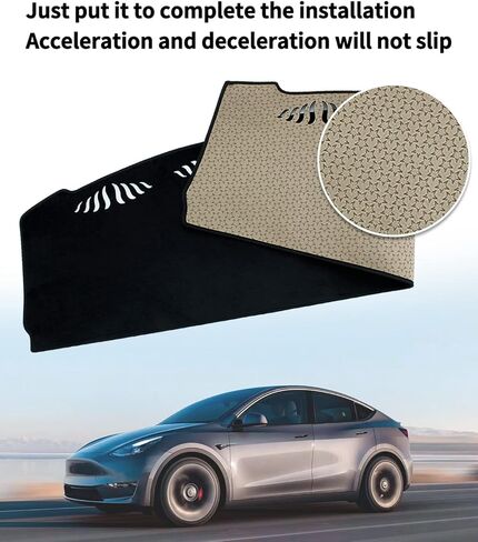 غطاء لوحة القيادة لطراز Tesla 3 Y، حصيرة لوحة القيادة من الفلانيل كبيرة الحجم متوافقة مع Tesla Model 3 Model Y 2017-2023 غطاء لوحة القيادة الزخرفية ملحقات السيارات الداخلية in Kuwait