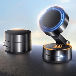 MAGIC JOHN Ultra Magnetic Phone Holders for Your Car, Foldable Car Phone Holder Mount for Dashboard, 360° Rotatable Magnetic Phone Holder for Car, Magnetic Car Mount for iPhone All Cell Phones, Black