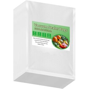 Premium Vacuum Sealer Bags 100 Quart 8" x 12", Pre-cut food saver bags, BPA Free & Heavy Duty Vacuum Freezer Bags. Commercial Grade, Sous Vide, Seal a Meal