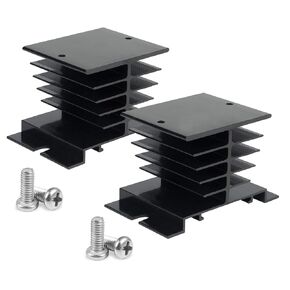 Aluminum Heat Sink SSR Dissipation for Single Phase Solid State Relay 10A-100A, Black