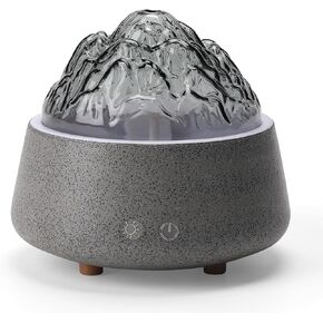 Essential Oil Aromatherapy Diffuser for Home Bedroom Large Room Glass Stone Ultrasonic Air Scent Mist Aroma Diffuser 200ML Defusers— Dark Gray