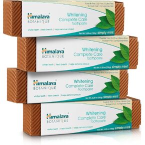 Himalaya Botanique Complete Care Whitening Toothpaste Variety Pack, Simply Mint and Simply Peppermint Flavors, Fluoride Free, for a Clean Mouth, Whiter Teeth and Fresh Breath, 5.29 oz, 2 Pack in Kuwait