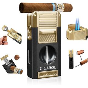 5-in-1 Dual Jet Flame Torch Lighter, Windproof & Refillable Butane, Durable Metal, Compact & Portable, Ideal for Outdoor, Camping, Travel, Everyday Use, Gift for Men
