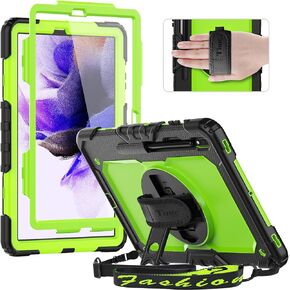 timecity Case for Samsung Galaxy Tab S8 Plus/ S7 FE 5G Case 12.4'' with Screen Protector & 360° Swivel Kickstand & Hand Shoulder Strap Case for Galaxy Tab S7 FE/ S8 Plus/ S7 Plus 12.4 inch -Black in Kuwait