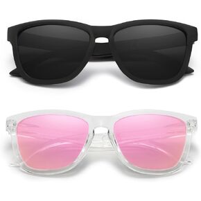 Carefully Classic Polarized Sunglasses for Women and Men Ultralight Sun Glasses with UV Protection NC759-A1-2pack