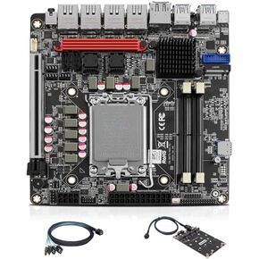 Q670 6-Bay NAS 4 * 2.5GBE Mini-ITX Motherboard LGA1700(Support 12th/13th/14th Gen. Desktop Processor), 6* SATA3.0, i226-LM vPro NIC, 2* DDR5 MAX 64GB, 6* M.2 NVMe, 1* Type-C 20Gbps, Dual 4K Display