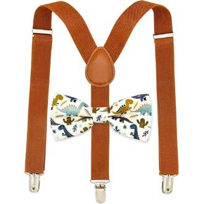 Qenidm Boy Suspenders Bow tie Set, Ring Bearer Outfit, Toddler Suspenders, Boys First Birthday Outfit