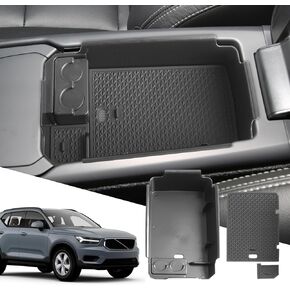 SXCY Fit for 2018-2022 2023 2024 Volvo XC60 XC90 Center Console Tray for 2022 2023 2024 XC60 XC90 Accessories Console Organizer for 2023 2024 XC60 Armrest Storage Console Organizer Fit 2024 XC60 XC90