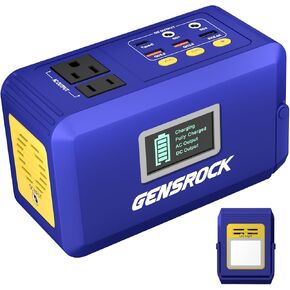 GENSROCK Portable Power Bank, 24,000mAh Portable Laptop Charger with 150W Peak AC Outlet, 8-Port Compatible with iPhone Series, MacBook, Dell, Samsung for Outdoor Camping Home Office Emergency.